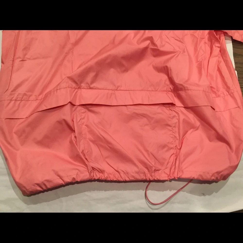 J CREW hooded nylon packable rain pullover windbreaker jacket Size LG/XL pink